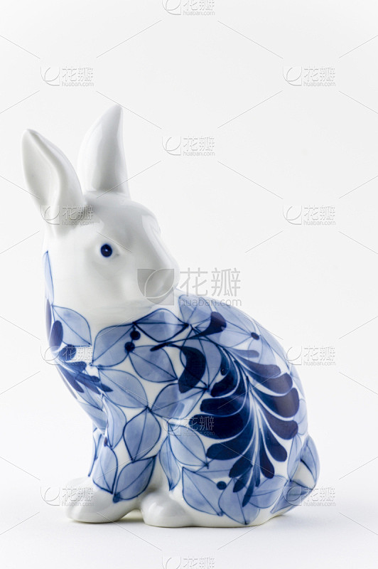 兔子,涂料,青花瓷,复活节兔子,垂直画幅...
