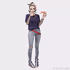 勤奋的三酱采集到时尚服饰类插画