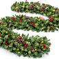 9 FT Prelit Christmas Garland with 100 LED Lights, 8 Modes 3AA Battery Operated Garland Pinecones Christmas Decoration with Timing Function for Home Fireplace Front Porch Door Display Indoor Outdoor
