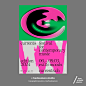 This may contain: the poster for an event is shown in pink and green colors with black letters on it