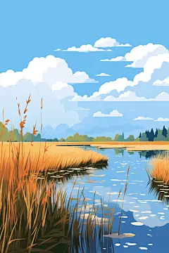 立秋手绘秋色插画