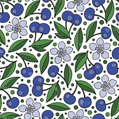 可爱的樱桃无缝图案。