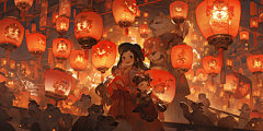 古风人物素材图片背景新年背景