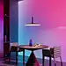 &quot;Ts&quot; apartment. Living room : The design of this apartment is dictated by high technology with using modern materials and furnishings. Using a light-scattering canvas with RGB- modules allowed us to control the color and light in the main room. 
