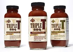 Triple T B.B.Q.酱-木刻动物插图和历史烧烤工艺外包装封面大图