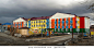 Building under construction. Bright. New kindergarten. Autumn cityscape. Dramatic sky. Ust-Kamenogorsk (Kazakhstan)