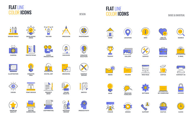 Set of flat line smo...