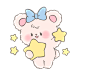 免抠元素 png 透明背景 可爱粉色小熊 心心 蝴蝶结 维尼 兔子 少女 萌