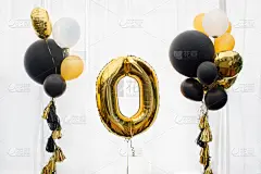 数字0,气球,黄金,氦,数字,生日,周年纪念,金色,球,贺卡