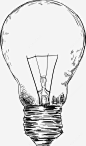 手绘素描灯泡免抠png素材_新图网ixintu.com