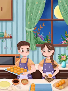 手作月饼中秋节国潮中国风海报