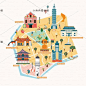 扁平化台湾美食地图旅行建筑标志手绘地图矢量设计素材AI121-淘宝网