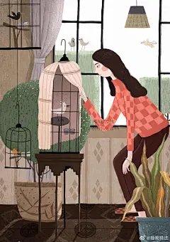 插画  人物  噪点  少女