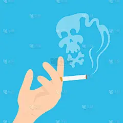 手拿香烟。向量现代平