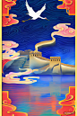 国风插画，长城。【Ai绘画】