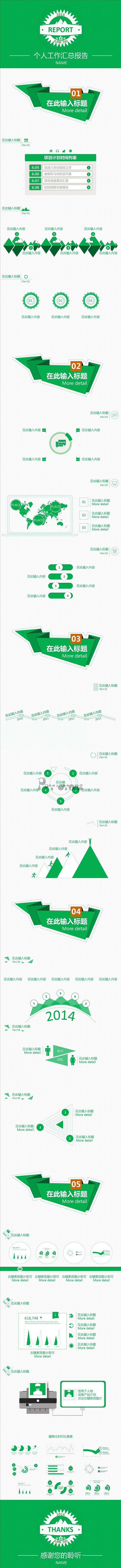 简约实用报告模板（多种关系图表+创意动画...