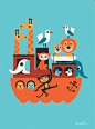 #Poster #Ark from #Noah 50 x 70 by #Ingela P #Arrhenius from www.kidsdinge.com https://www.facebook.com/pages/kidsdingecom-Origineel-speelgoed-hebbedingen-voor-hippe-kids/160122710686387?sk=wall #kidsdinge #toys