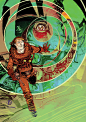 The Shadow Planet, Mario Alberti : Cover. From sketch to final
