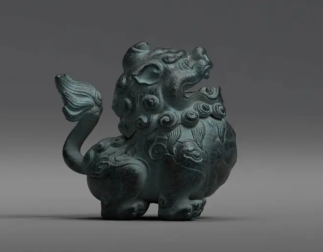 狻猊_夏日里的惊雷作品_角色/人物/生物_CG模型网-花瓣网