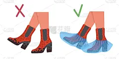 插图的脏鞋和鞋与医疗覆盖。矢量平面插图。