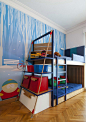 上下铺蓝色空间儿童房装修效果图