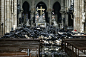 大火之后的巴黎圣母院 ​​​。