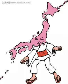 手绘长着日本地图头部的男人版图|办公用品|粉色地图|男人|日本地图|生活百科|矢量素材|手绘地图|手绘地图素材|卡通手绘地图素材|中国手绘地图|手绘地图 城市
