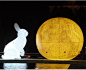 充气月球气模模型充气月饼发光月兔中秋节吉祥物月亮玉兔灯光定制-淘宝网