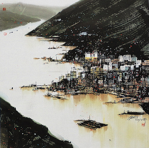天地间，水墨流淌。来自画家汪钰元。汪钰元...