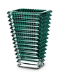Large Green Rectangular Eye Vase