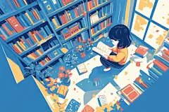 读书节插画设计人物形象