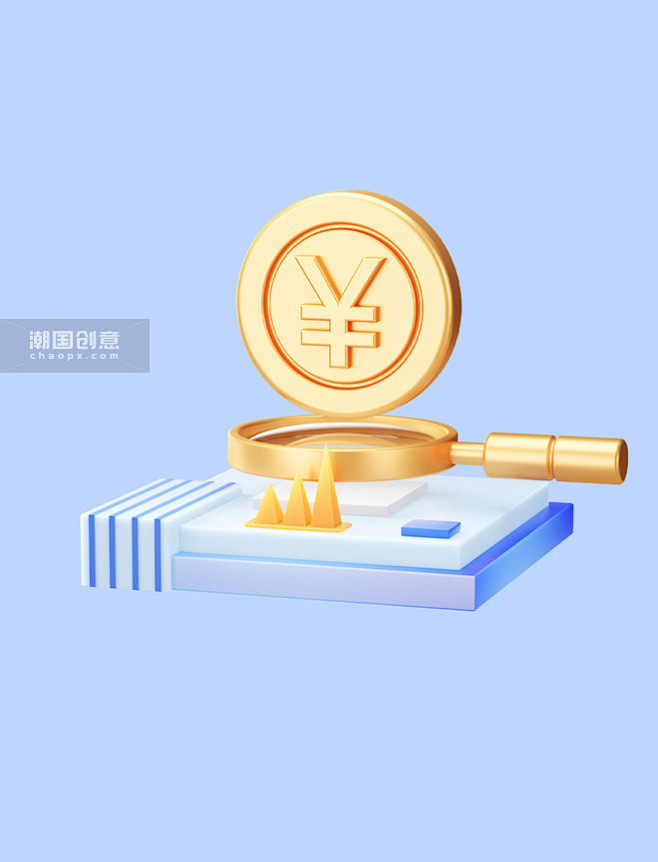 c4d商务金融理财基金投资货币金币3D元...