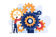 齿轮企业文化简约扁平风插画