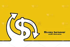 资金周转的迹象。登陆页美元图标与圆形箭头