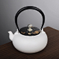 台湾莺歌烧手工白泥陶壶烧水壶煮茶壶电陶炉专用日式茶具泡茶煮水-淘宝网