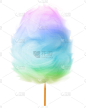 Tricolor realistic cotton candy