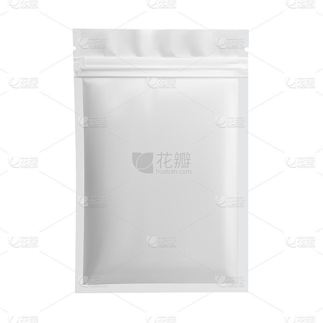 纸袋矢量空白。白色小袋包装模型