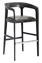 Kendra Bar Stool - Grey HADLEY: OTHER FINISHES? CAN WE UPHOLSTER THE SEAT?
