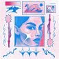 ILLUSTRATION  Character portrait duotono risograph texture Digital Art  Drawing  digital illustration art