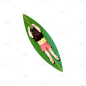 卡通感端午节女生元素贴纸