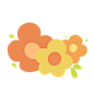 千库网_卡通扁平可爱花花花装饰黄色贴纸_元素编号13690461