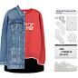 date | 11.14.16

tags | #sweater #denim #denimjackets #black #white #whitefillers #red #cocacola #mango @polyvore @polyvore-editorial 

| hello! i like how nice and organized this is, and the outfit and shoes are simply A D O R A B L E. NEED THIS IN MY LI