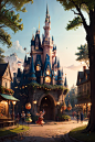 00072-4236524745-High saturation, strong contrast,enchanted world, movie setting, colorful, mystical, town square, forest, whimsical, festive cel