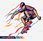 skateboarder colorful artwork design jumping with