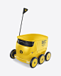 Delivery Robot Mockup. Present your design on this mockup. Includes special layers and smart objects for your creative works. Tags: autonomous, delivery, modern technologies, robot, starship, technology. #mockup #psdmockup #brandmockup #yellowimages