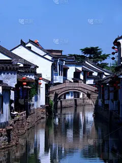 运河,东方人,古代史,苏州,过去,灯笼,晴朗,河流,垂直画幅,水