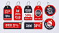 Flat design sales tag pack Free Vector