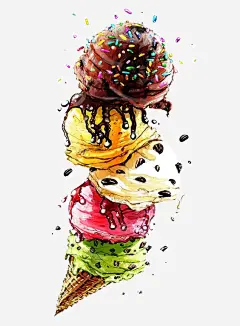 冰淇淋免抠素材_新图网 https://ixintu.com 冰淇淋 冰淇淋球 卡通 夏天 手绘 插画 文艺 清新 美食