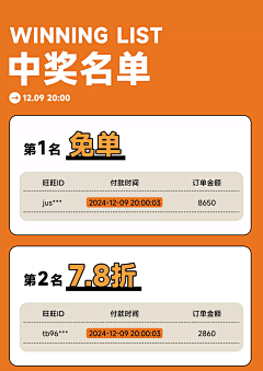 陷落美好xxxx采集到中奖名单