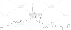 城市天际线,巴黎,线条,分离着色,轮廓,欧洲,建筑外部,房屋,法国,直的